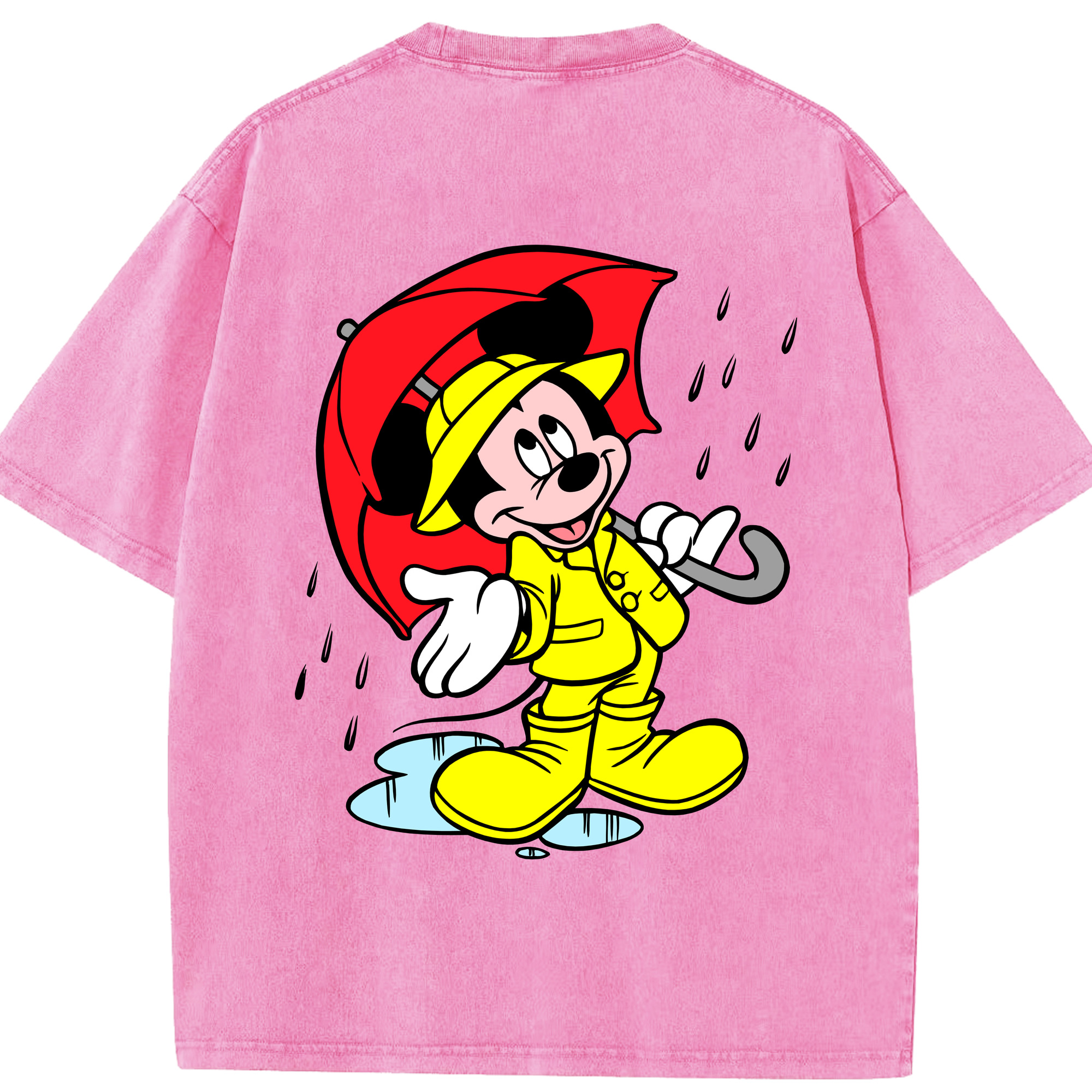 （画像用） ミッキーマウス Mickey Mouse 綿100% ヴィンテージ風 半袖Tシャツ（背面プリント）